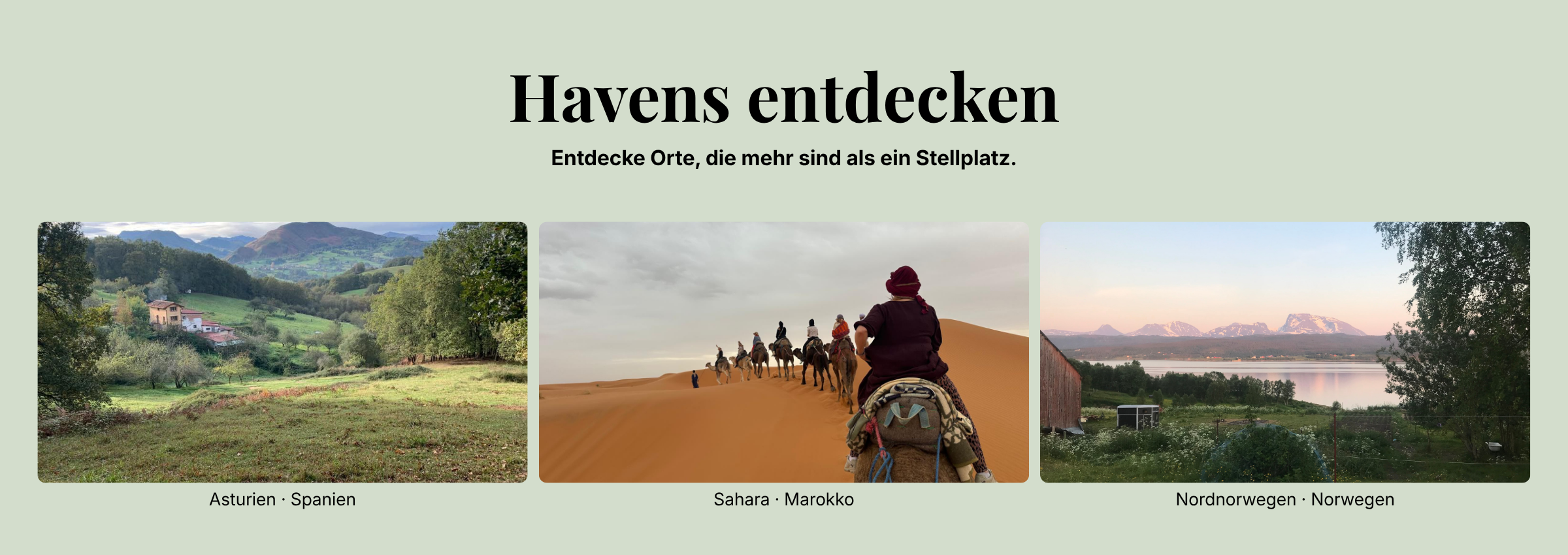 Havens entdecken — Entdecke Orte, die mehr sind als ein Stellplatz